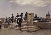 Jean Beraud A Windy Day on the Pont des Arts china oil painting artist